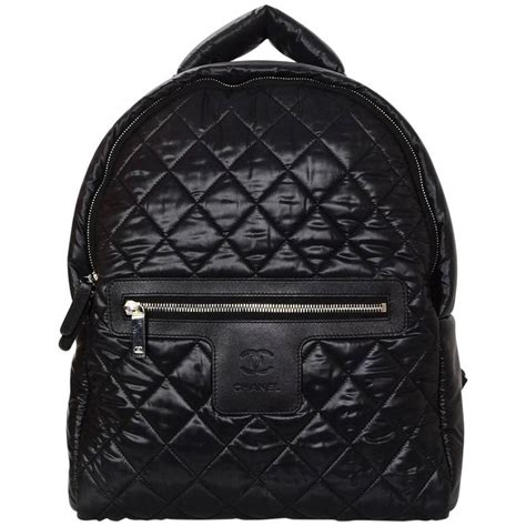 chanel black nylon backpack|pre owned chanel backpack.